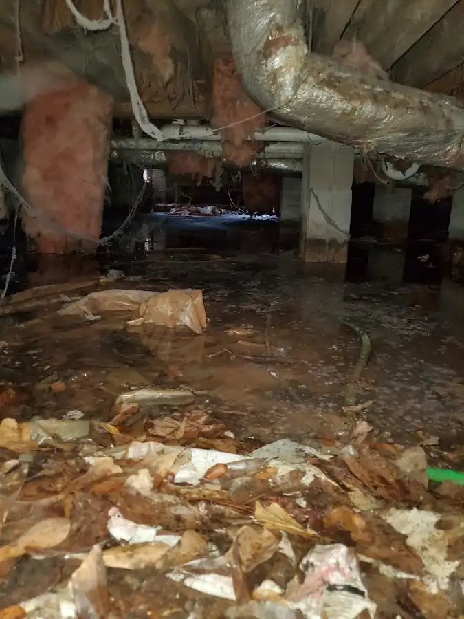 Crawl space flood assessment for Commercial Water Damage Restoration in Weehawken